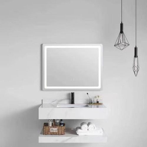 Appartamento Vanity Combo Modern Melamine Rectangle Bagno 60 72 Inch Armadi specchiati