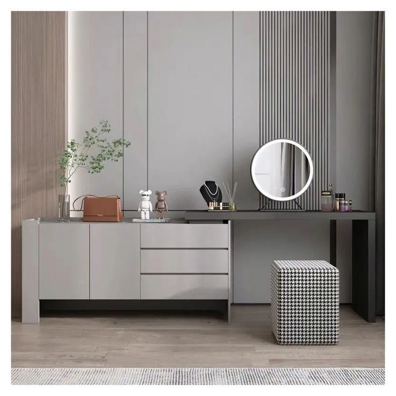 Tavolo da spogliatoio in legno moderno con specchio per camera da letto