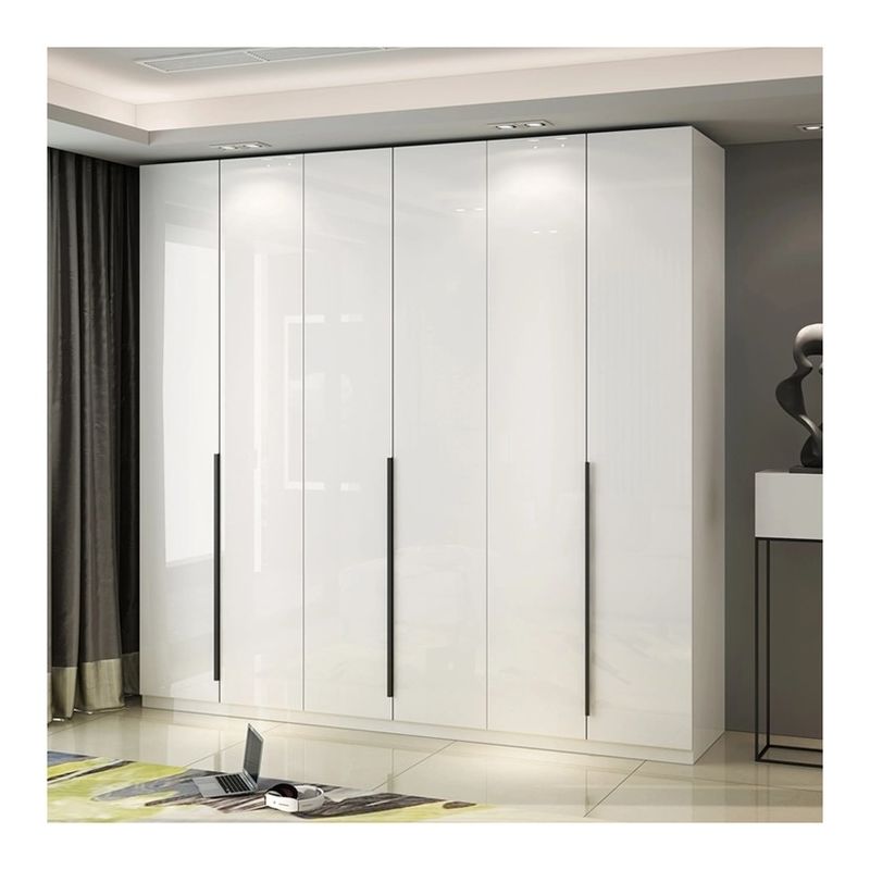Moderno Disegno MR Fabbrica di cartoni HDF Lacca Bianca Armadi in legno per abbigliamento Armadi di deposito