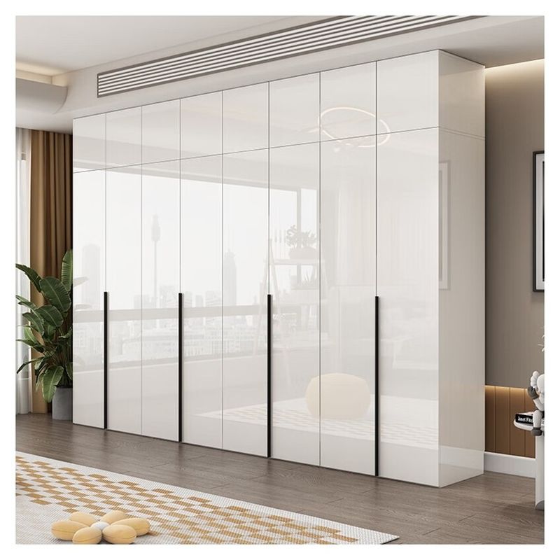 Moderno Disegno MR Fabbrica di cartoni HDF Lacca Bianca Armadi in legno per abbigliamento Armadi di deposito