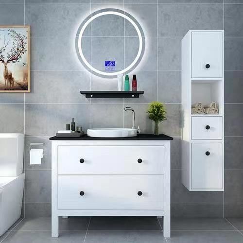 Casalinghe a parete Smart Pvc Storage Bagno Specchieria Armadi Con Combo Vanità di Luce Led