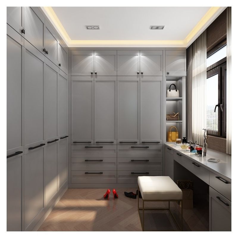 2024 Popolare Grigio Shaker Porta Armadio Moderno Stile di Legno per la Casa Stoffa Mensola Armadi