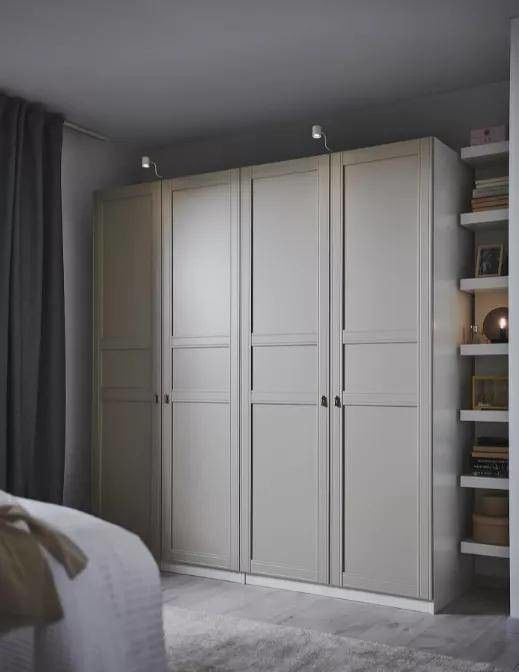 2024 Popolare Grigio Shaker Porta Armadio Moderno Stile di Legno per la Casa Stoffa Mensola Armadi