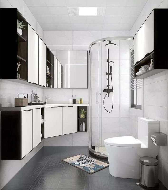 Armadio specchio bagno triangolo di legno cinese per lo stoccaggio snello in parete montaggio vanità