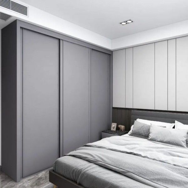 Armadio personalizzato in grigio opaco con design contemporaneo e stile in legno PANEL