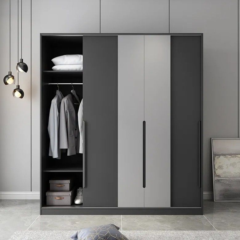 Armadio personalizzato in grigio opaco con design contemporaneo e stile in legno PANEL
