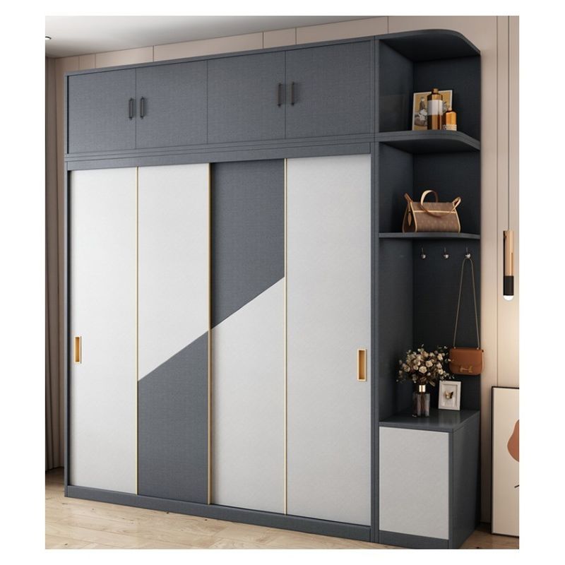 Disegno di abbigliamento a porta singola per abbigliamento in una villa moderna