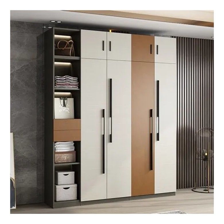 Disegno di abbigliamento a porta singola per abbigliamento in una villa moderna