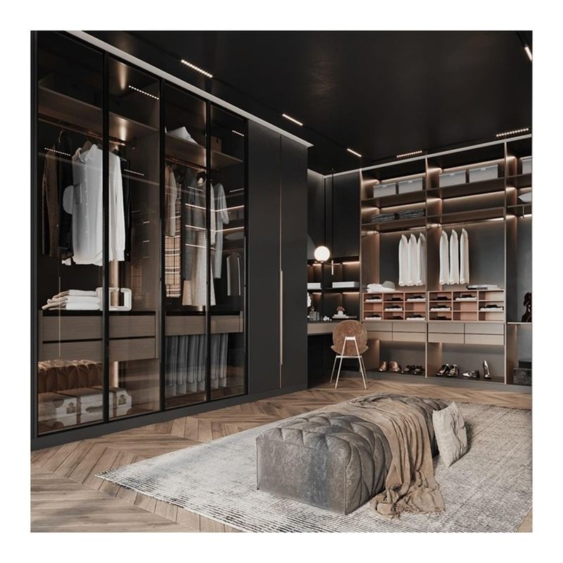 Moderno stile camera da letto in legno combinazione walk-in armadio per la casa Villa Hotel appartamento
