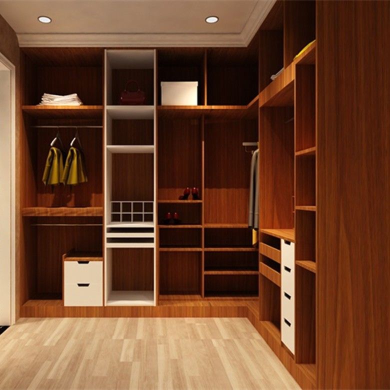 Moderno stile camera da letto in legno combinazione walk-in armadio per la casa Villa Hotel appartamento