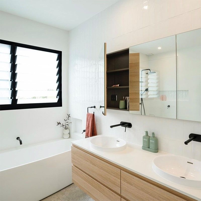 Materiale di porta in legno massello Sliding Bagno Specchio Armadio Con Design Leggera Maniglia-Free