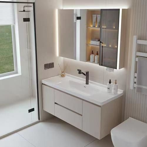 Materiale di porta in legno massello Sliding Bagno Specchio Armadio Con Design Leggera Maniglia-Free