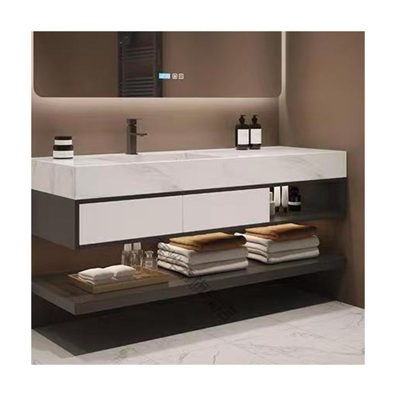 Vanità commerciali di bagno importate con materiale per porte in legno massello e vaschino incluso