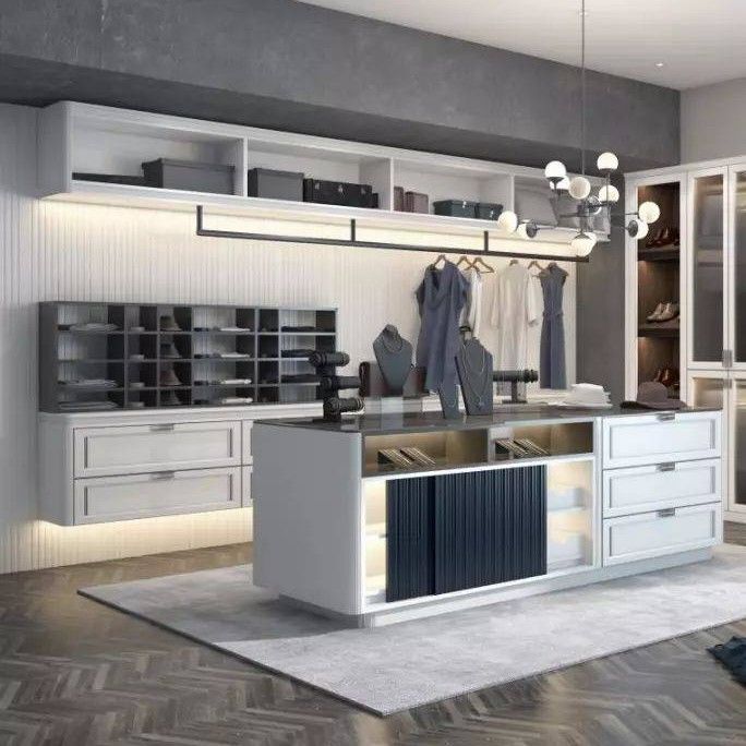 Moderno MR HDF Board Island Wardrobe personalizzato per design e funzionalità di fascia alta