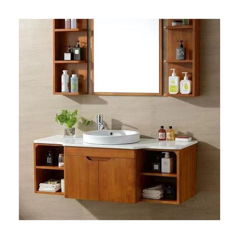 Porta in legno massello YALIG Modulare Legno Rivestimento Single Lavabo Bagno Vanità in Design Moderno