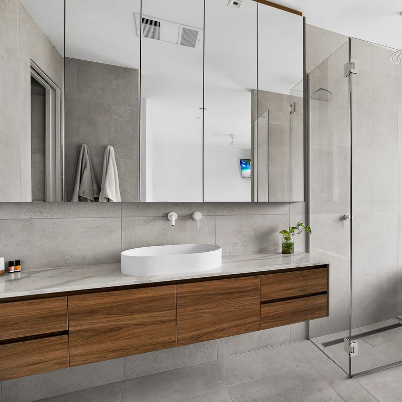Porta in legno massello YALIG Modulare Legno Rivestimento Single Lavabo Bagno Vanità in Design Moderno
