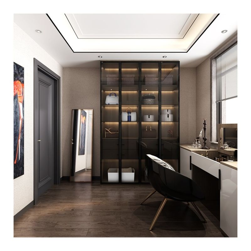 Combinazione porta di vetro armadi in legno per appartamento alberghiero moderno in stile contemporaneo