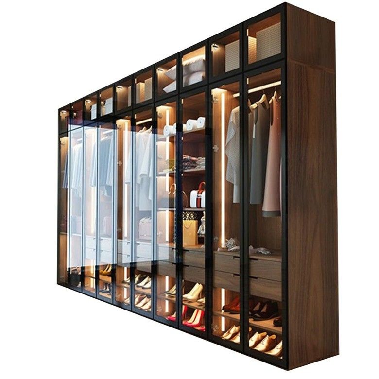 Combinazione porta di vetro armadi in legno per appartamento alberghiero moderno in stile contemporaneo