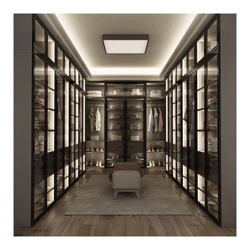 Combinazione porta di vetro armadi in legno per appartamento alberghiero moderno in stile contemporaneo
