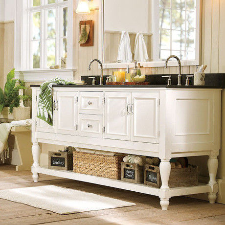 Appartamento Essential Nave da vela Disegno intaglio Specchio bianco Armadio a muro appeso Bagno Vanity Set