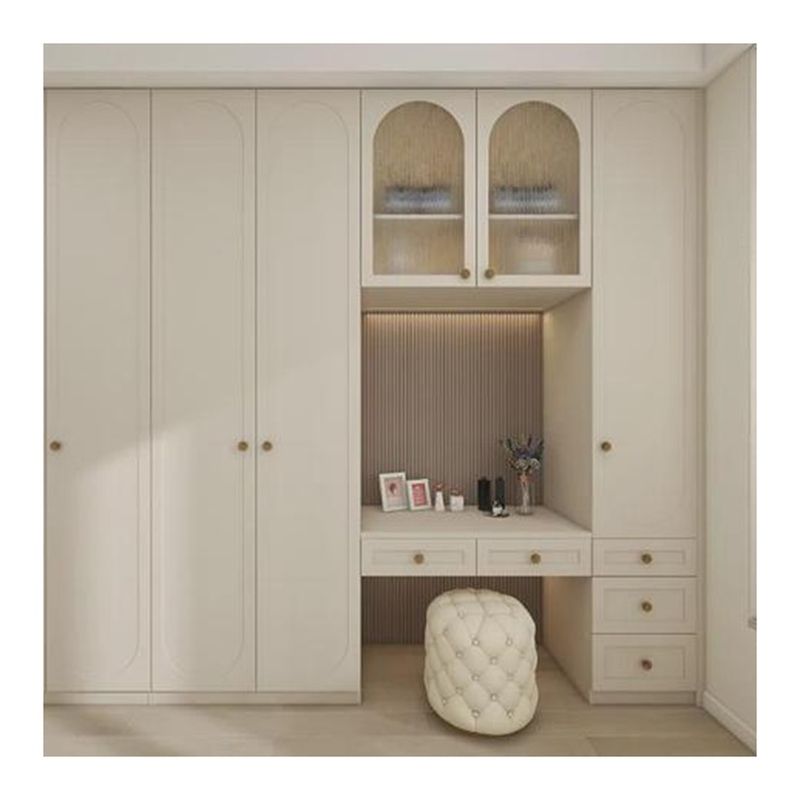 Armadio a 3 porte in stile moderno con camerino a specchio YALIG in legno massello su misura