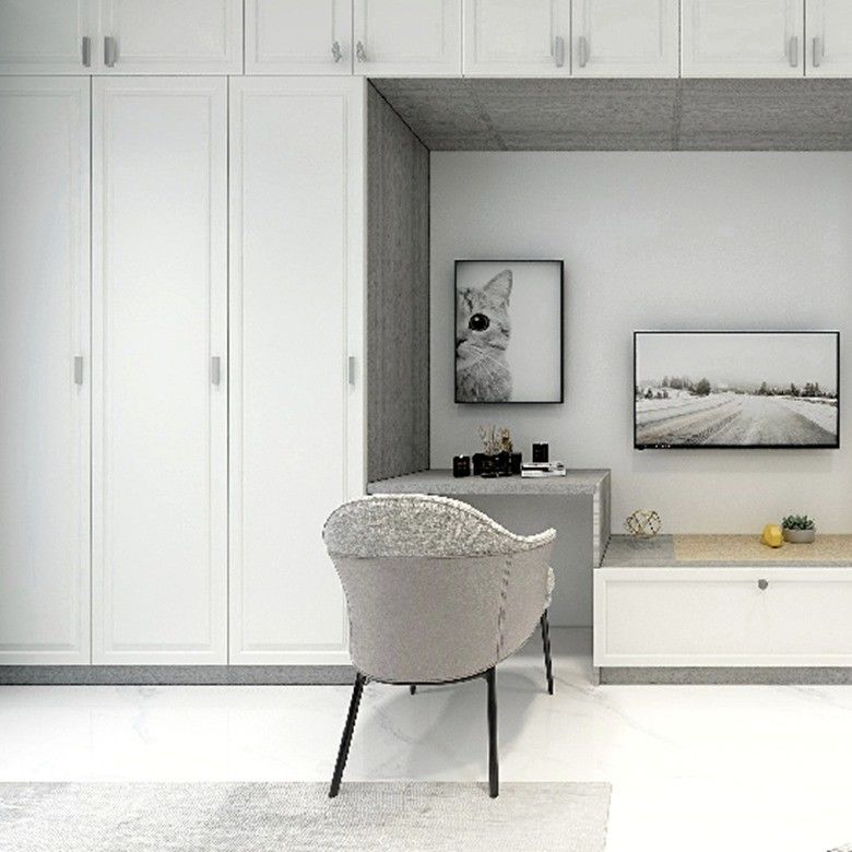 Armadio a 3 porte in stile moderno con camerino a specchio YALIG in legno massello su misura