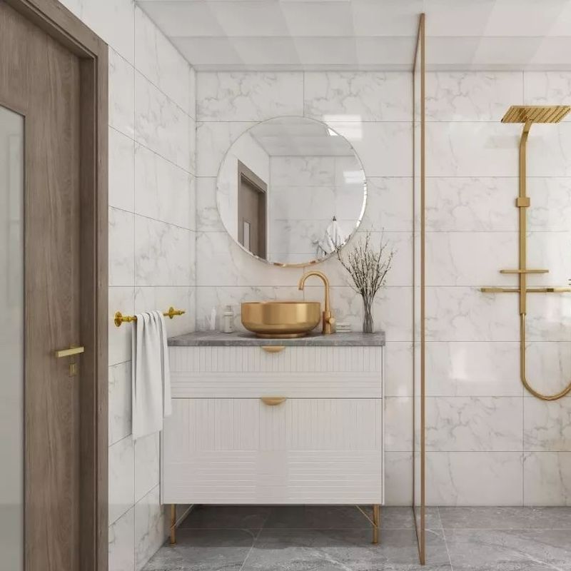 Bagno impermeabile con lavandino in pietra di quarzo artificiale