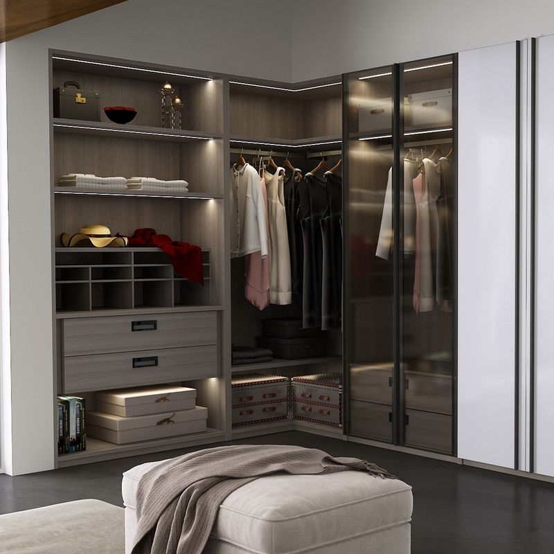 N Tavolo da letto in legno con 8 porte scorrevoli Armadio in alluminio