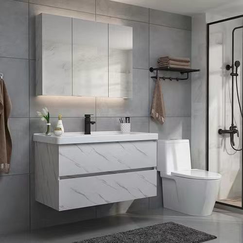 Vanità da bagno italiana personalizzata con specchio a LED YALIG Colore e design personalizzabili