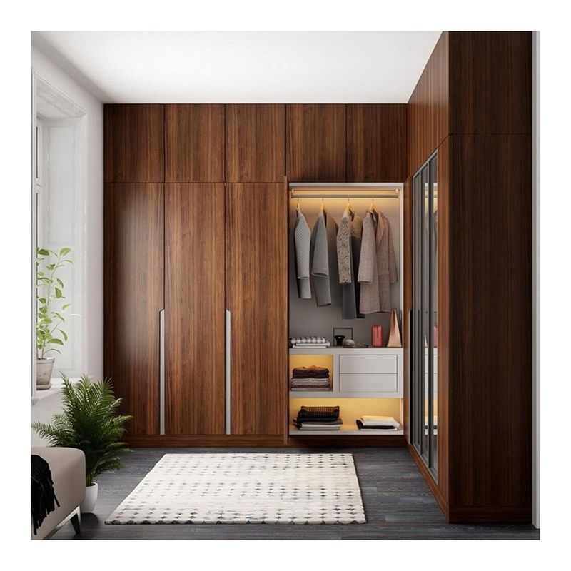Arredamento per hotel YALIG Arredamento contemporaneo porta scorrevole in legno Armadio con sistema integrato