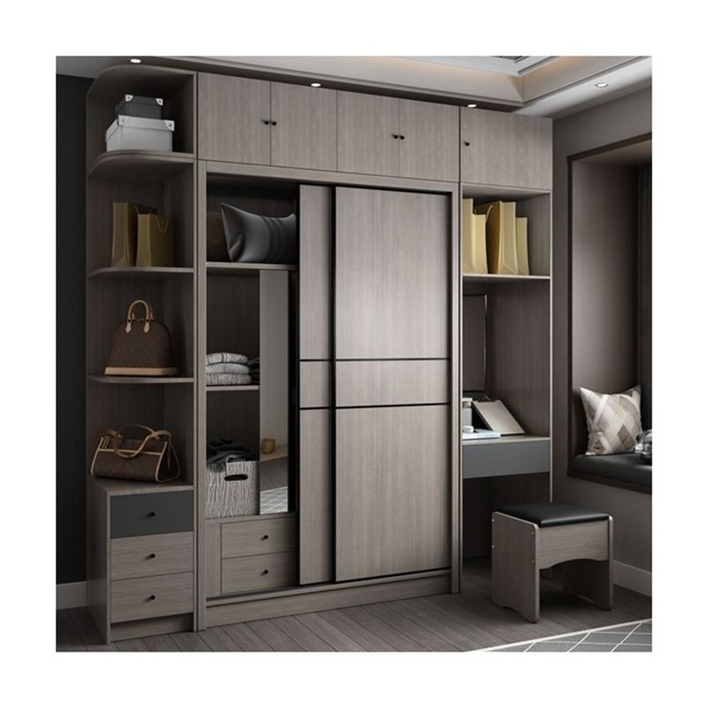 YALIG Customized Italian Open Automatic Sliding Door Walk in Closet Armadio per camera da letto