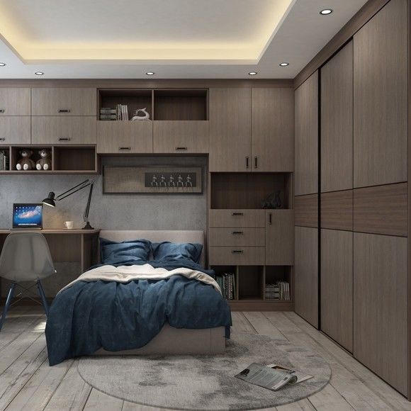 YALIG Customized Italian Open Automatic Sliding Door Walk in Closet Armadio per camera da letto