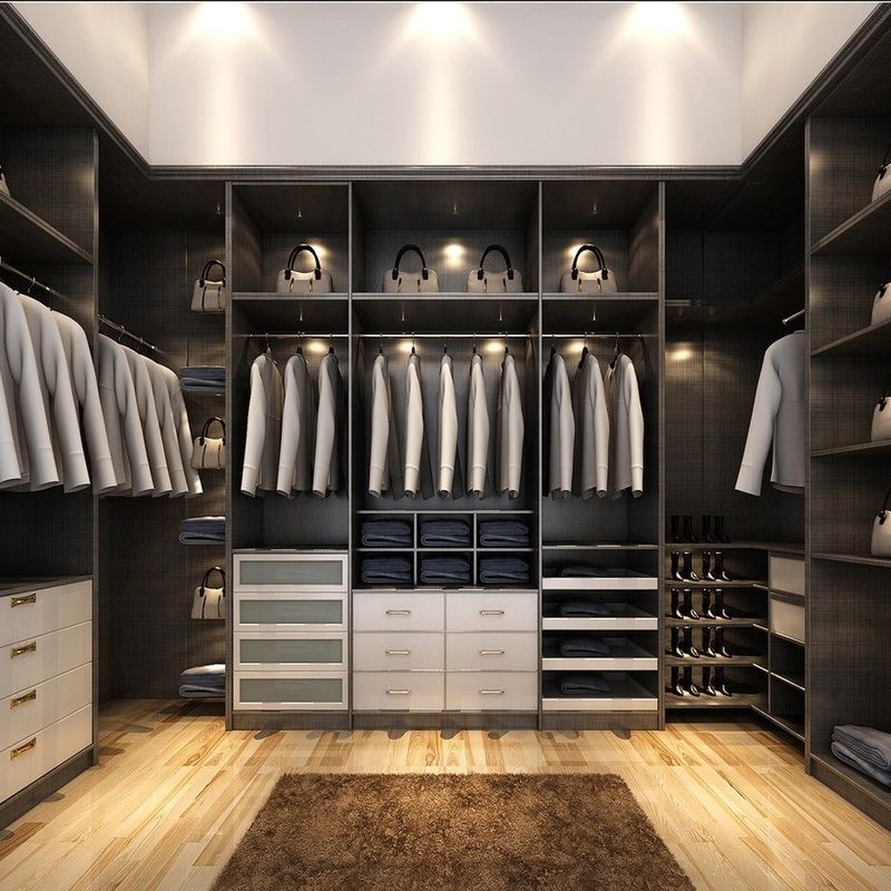 Moderni armadietti da letto in melamina di legno sistema walk in closet per spazi abitativi di lusso