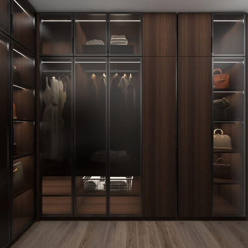 Moderni armadietti da letto in melamina di legno sistema walk in closet per spazi abitativi di lusso