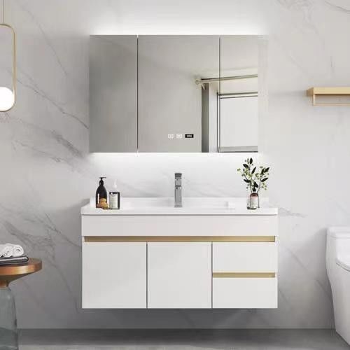 Moderno organizzatore set bagno con 30 pollici galleggiante Vanity Cabinet e handle-free design