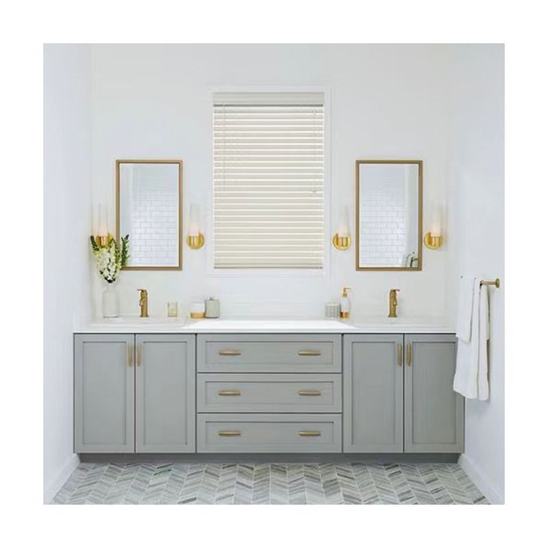 Rectangle Vanity YALIG Custom Luxury Quartz Counter Top Set per il design moderno del bagno