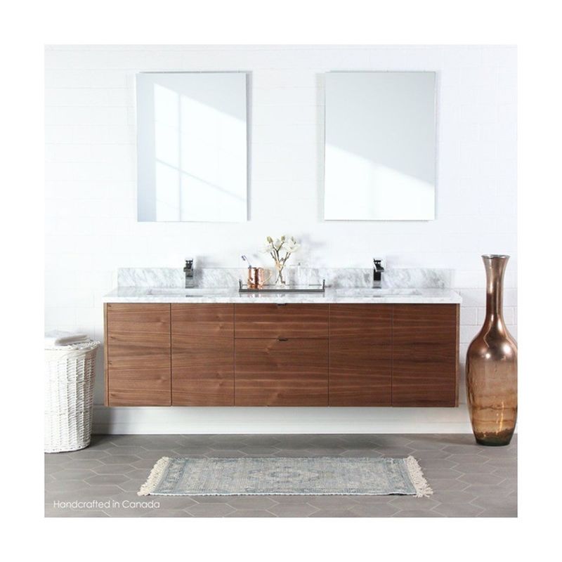 Armadio da bagno in legno massello con MOQ basso e bancone incluso dal miglior venditore