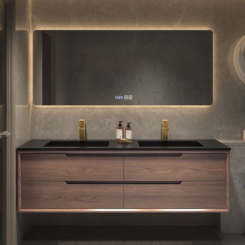 Armadio da bagno in legno massello con MOQ basso e bancone incluso dal miglior venditore