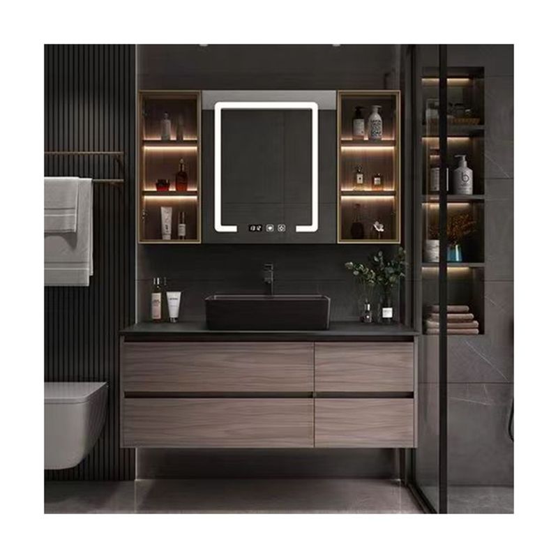 Colore personalizzato Bagno Vanità Moderno Armadio specchi LED e Collezione Lavabo
