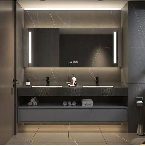 Colore personalizzato Bagno Vanità Moderno Armadio specchi LED e Collezione Lavabo