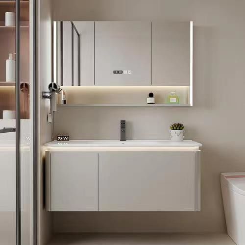 Colore personalizzato Bagno Vanità Moderno Armadio specchi LED e Collezione Lavabo