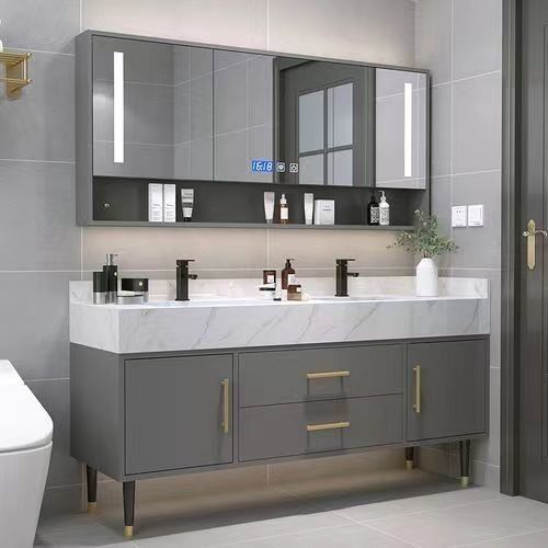 Colore personalizzato Bagno Vanità Moderno Armadio specchi LED e Collezione Lavabo