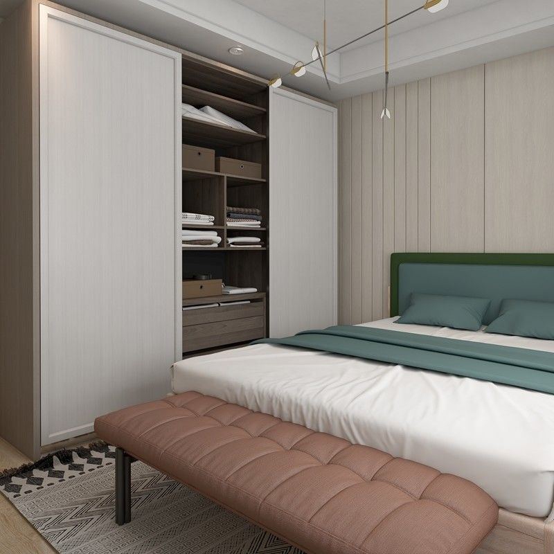 Set camera da letto in stile moderno personalizzabile con armadio a 2 porte