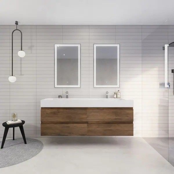 L' originale armadietto da bagno in quercia importato da YALIG stile moderno e larghezza 38-46.