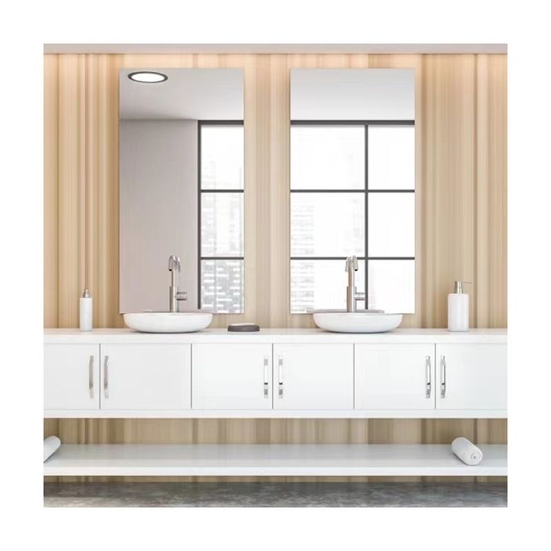 Specchio incluso Sì MDF montato a parete Vanity gabinetto bagno con pannello acrilico porta