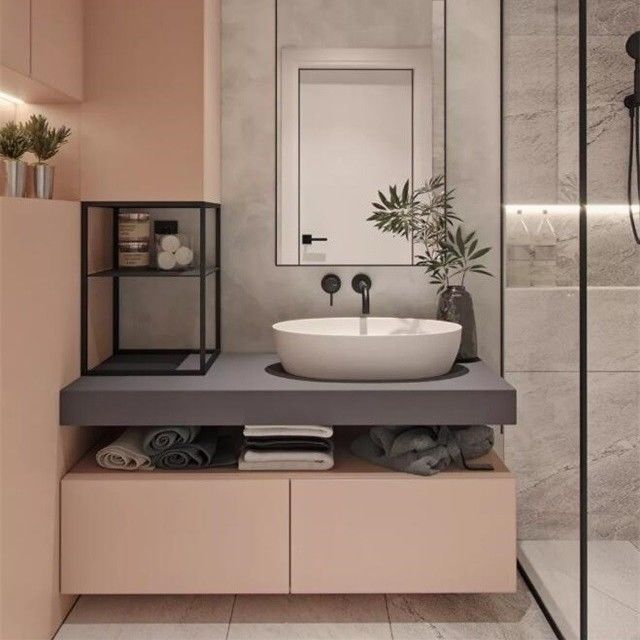 Specchio incluso Sì MDF montato a parete Vanity gabinetto bagno con pannello acrilico porta