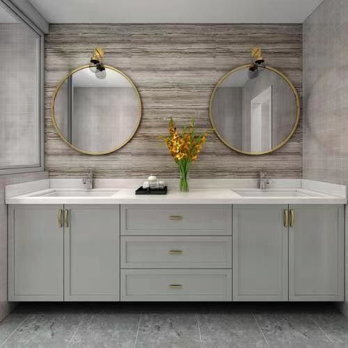 Specchio incluso Sì MDF montato a parete Vanity gabinetto bagno con pannello acrilico porta