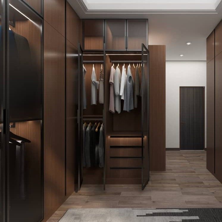 Camera da letto dell'hotel 5 stelle in stile moderno Armadio in legno per l'organizzazione dello stoccaggio