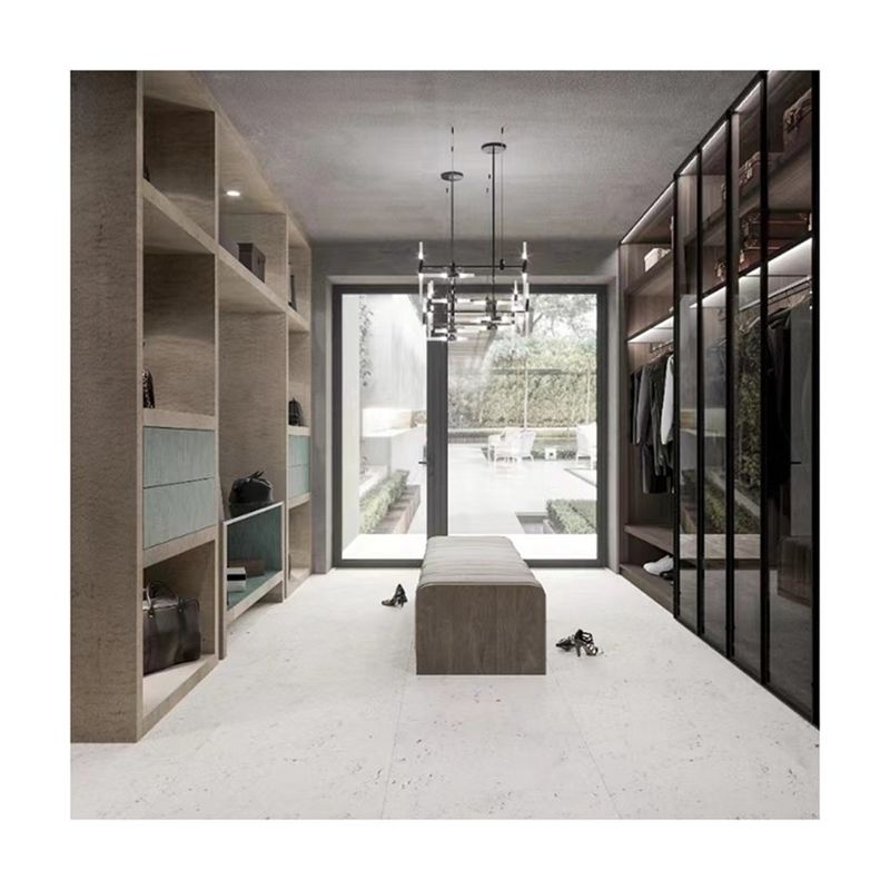 Large Wooden Walk in Built-in Wardrobe per appartamento moderno 2D / 3D e design di fascia alta