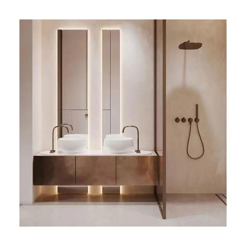 Modern Cabinet Storage and Bathroom Vanity Light Combo con Specchio di YALIG Design